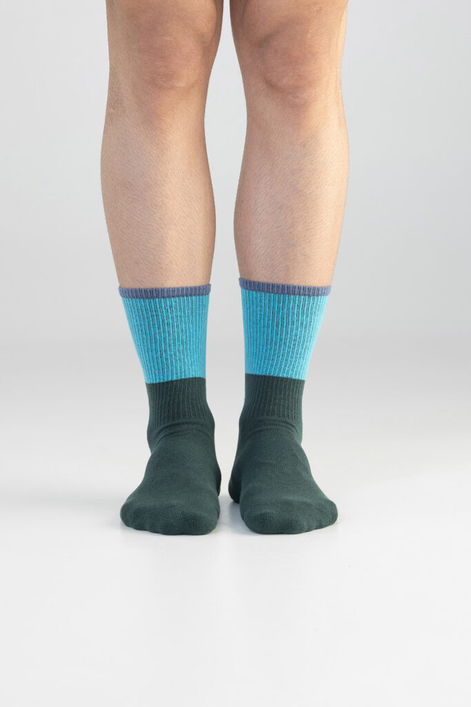 Color Blocking Socks, Turquoise & Green
