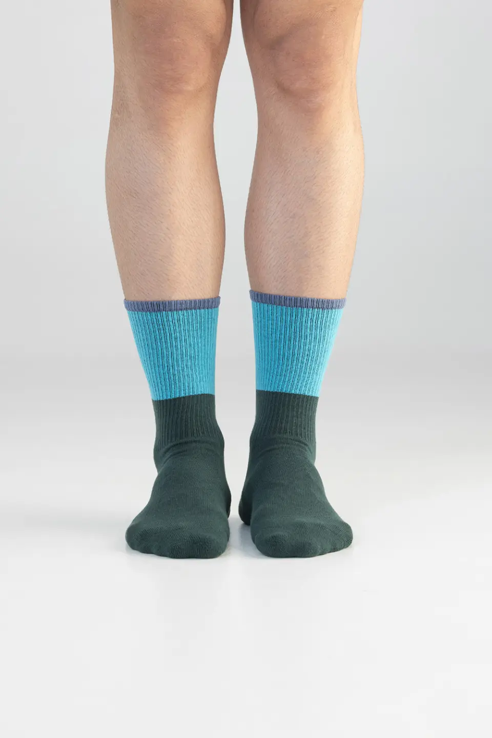 Color Blocking Socks, Turquoise & Green
