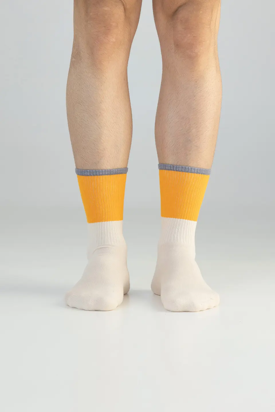 Color Blocking Socks, Orange & Beige