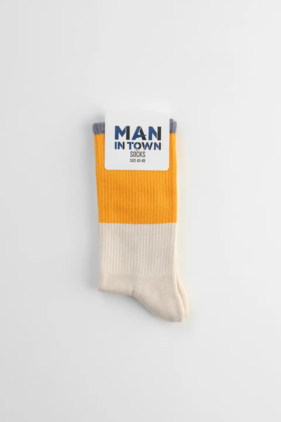 Color Blocking Socks, Orange & Beige