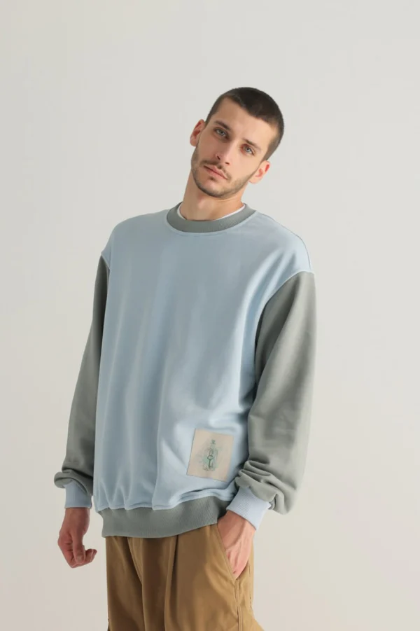 Sweatshirt with Contrast Sleeves