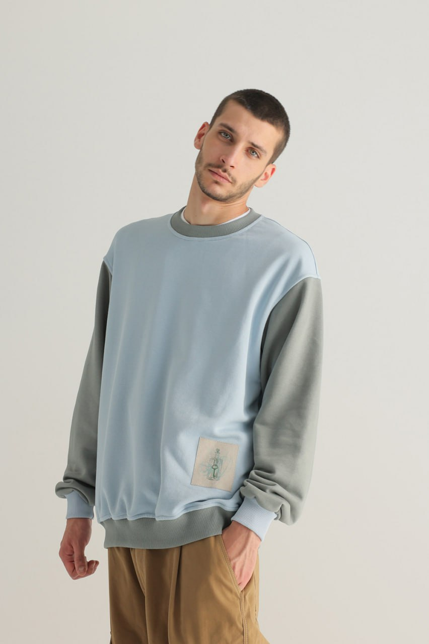 Sweatshirt with Contrast Sleeves - Image 5