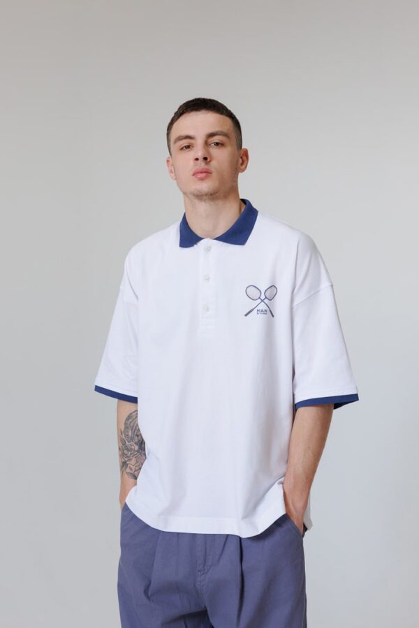 “Badminton Racquets” Oversize Polo/Shirt