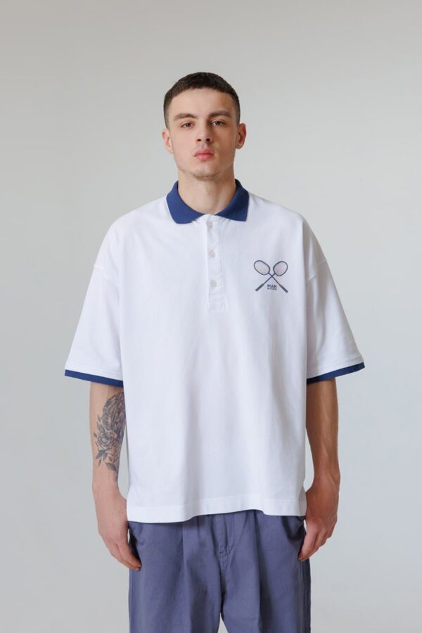 “Badminton Racquets” Oversize Polo/Shirt