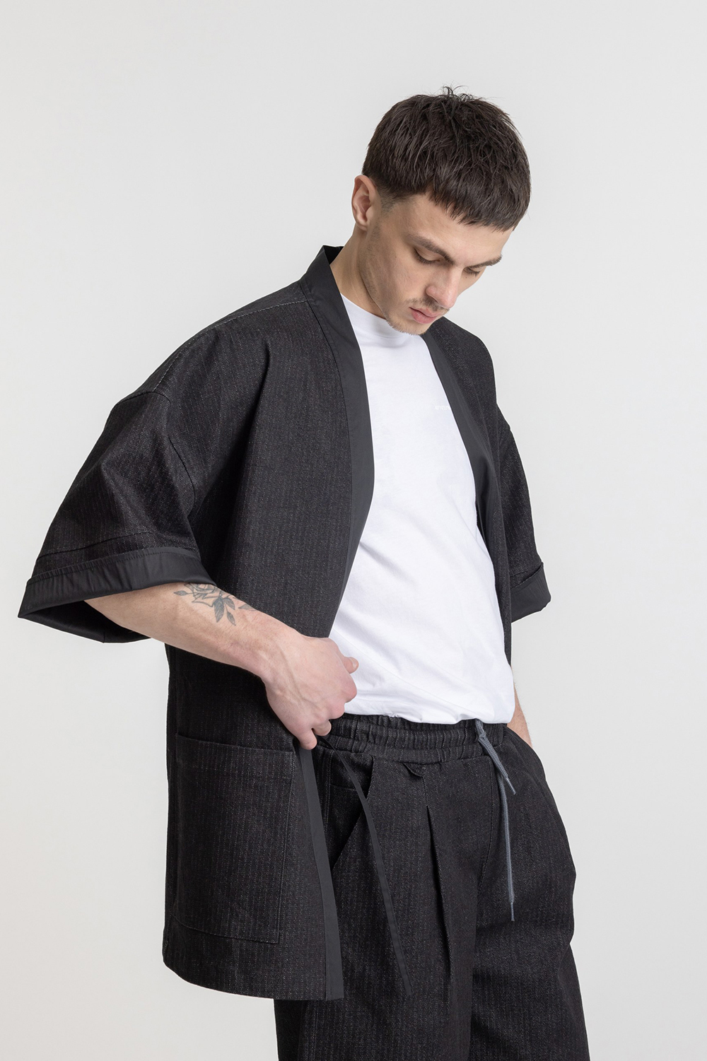 Striped Denim Kimono - Image 2