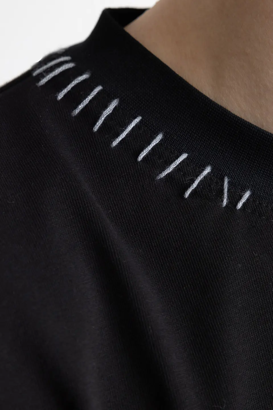 Stitched Oversized T-Shirt, Black