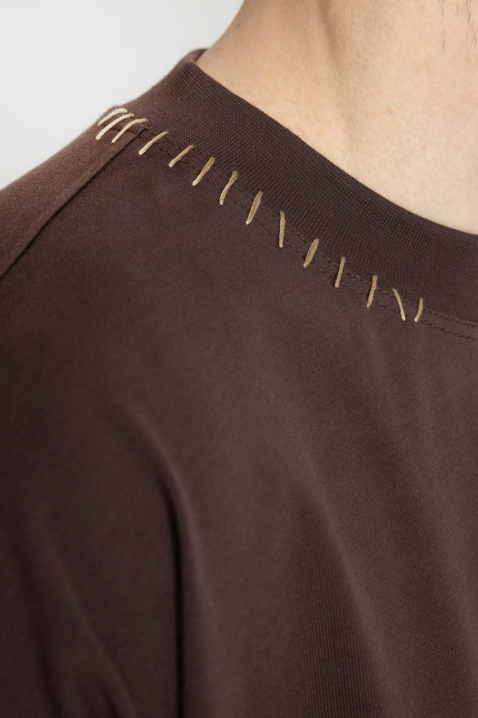 Stitched Oversized T-Shirt, Brown
