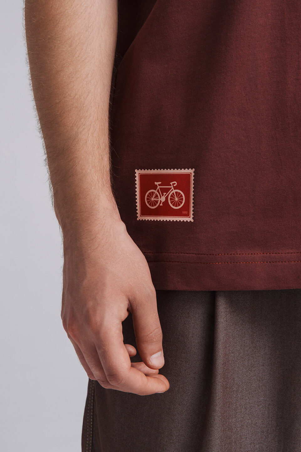 Postage Stamp T-Shirt, Burgundy
